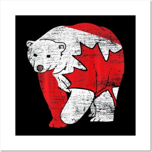 Canadian Bear Maple Leaf Canada Posters and Art